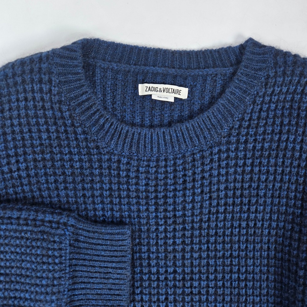 Zadig & Voltaire Jary Awa Sweater Mens M Alpaca Merino Wool Waffle Knit Pullover